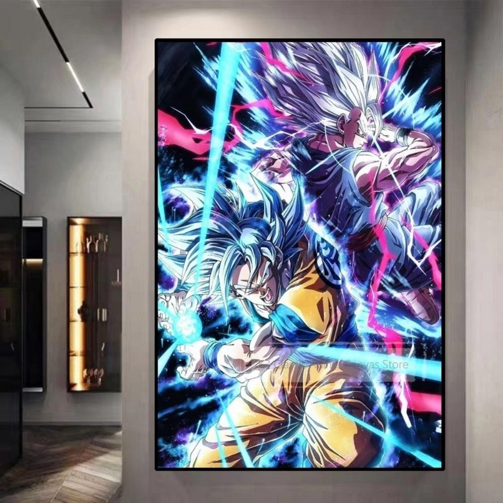 Dragon Ball Starry Night Tapestry Sun Wukong Super Saiyan Anime Hanging with Gokus Kamehameha Ideal for Otaku Bedroom Decor