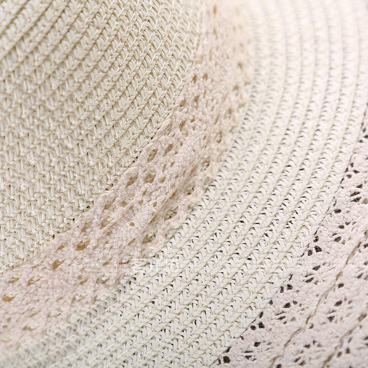 Lace Wide Lace Foldable Wide Edge Travel Sun Protection Straw Hat Women's Sun Hat Big Edge Hat Beach Hat Sun Hat