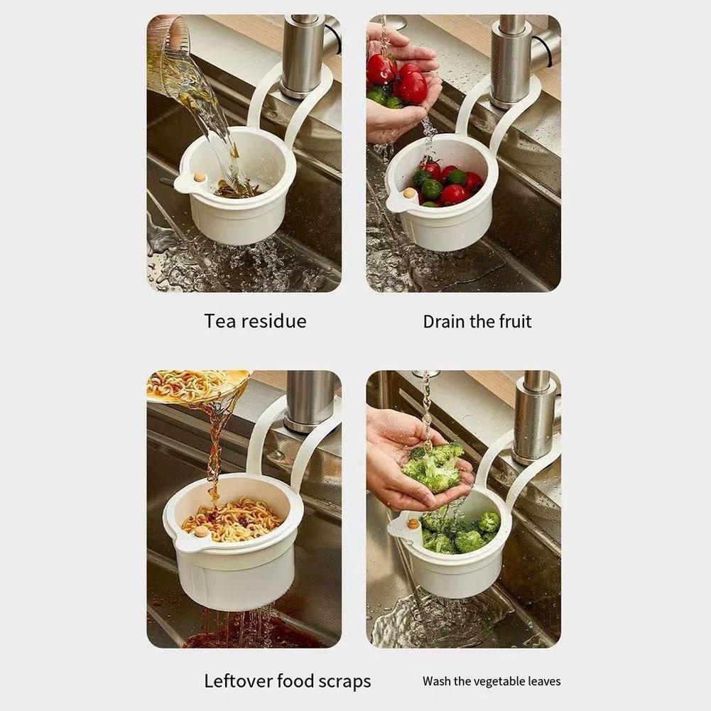 Sink Hanging Strainer Basket Kitchen Multifunctional Drain Basket Kitchen Garbage Filter Quickly Drain Organizer Basket