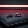 Fashion Temperament Blue Red Zircon Wing Ear Bone Nail Earrings For Women Men Jewelry Accessries Gifts