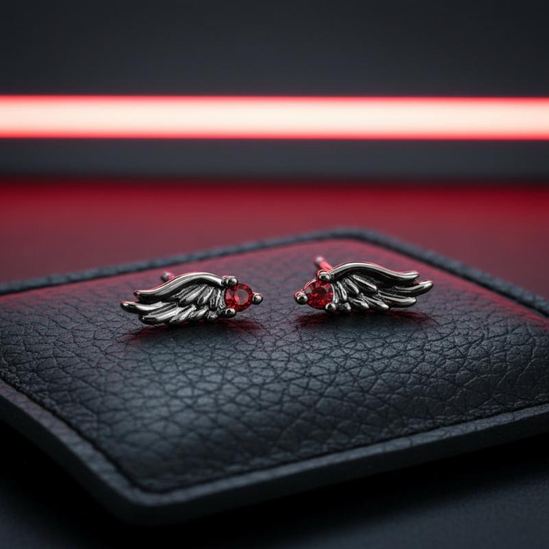 Fashion Temperament Blue Red Zircon Wing Ear Bone Nail Earrings For Women Men Jewelry Accessries Gifts