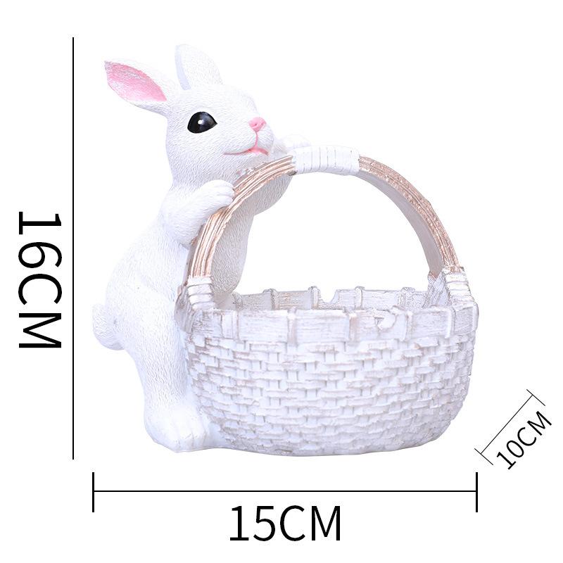 New Easter Spot Creative Bamboo Basket Rabbit Resin Decoration Decoration Party  Wedding wedding  wedding farmhouse decor