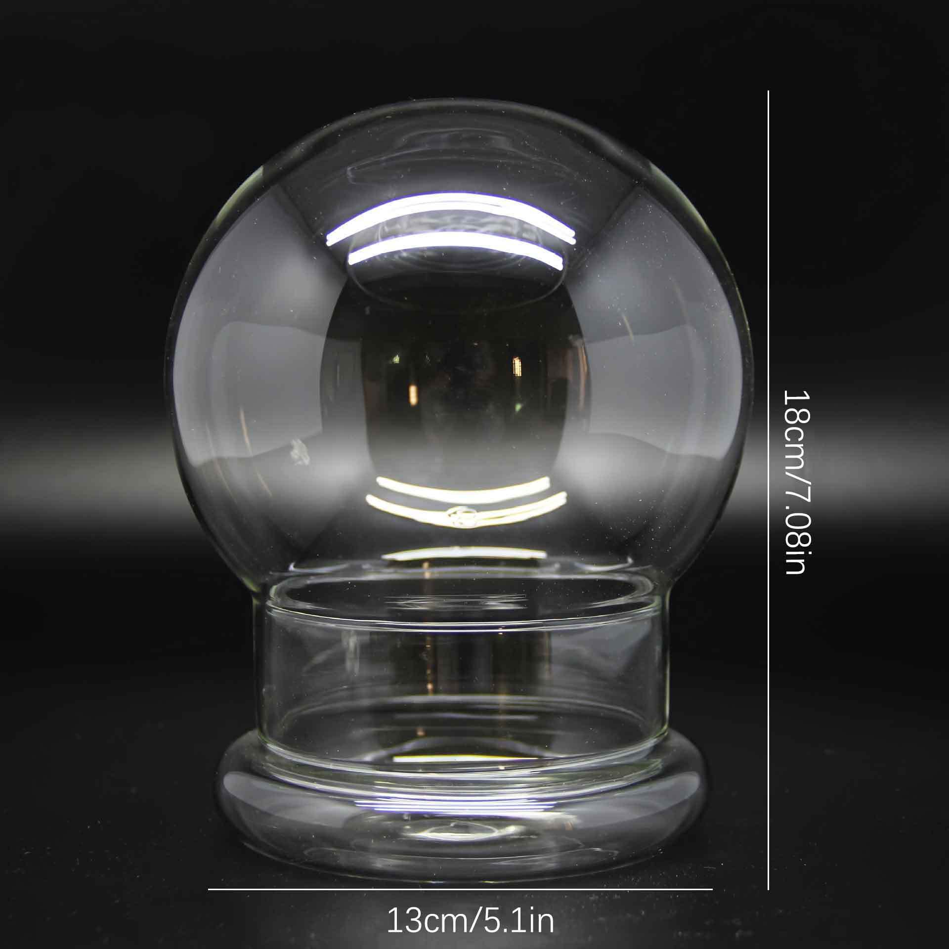 Split Type Spherical Desktop Glass Vase with Green Moss Micro Landscape Terrarium Home Decorative Bansai Container for Desktop