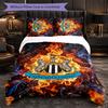Newcastle United Football 3 Piece Bedding Set Soft Duvet Cover Set with Pillowcases Printed Bedroom Decor Set for Home