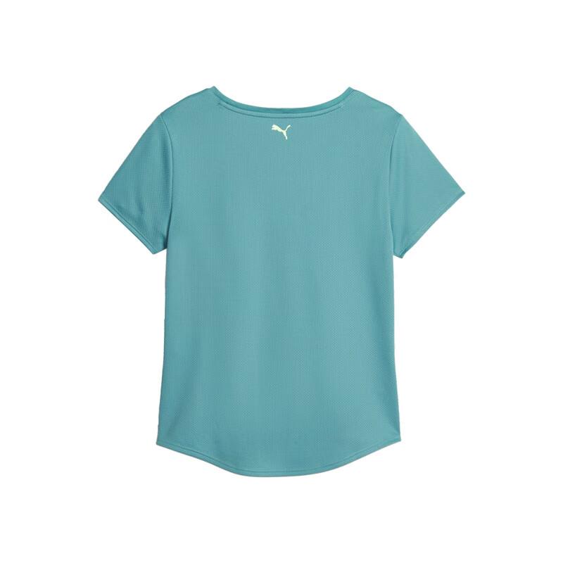 Puma Fit Letter Print Round Neck Pullover Short Sleeve T-Shirt Women T-Shirts Dark-Blue Teal 523844-48