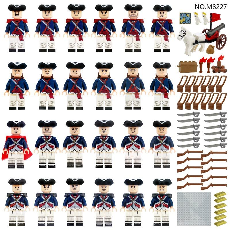M8227 War of Independence 24 figurines phalanx children assembled small educational toy floor.