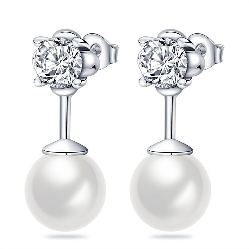 Summer New 100% 925 Sterling Silver Earrings Heart and Shell Earrings Women Jewelry DIY Fine Jewelry Birthday Gifts