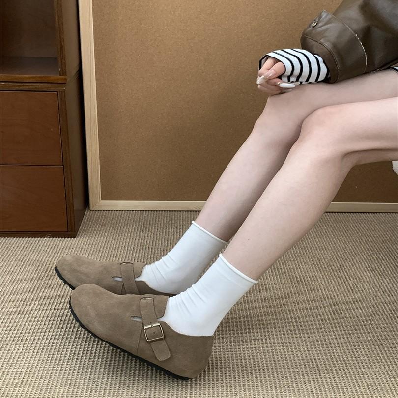 3CM Thick-soled Bag Head Half Slippers Women's Autumn New Mori Retro Lazy Soft Ugly Cute Shoes