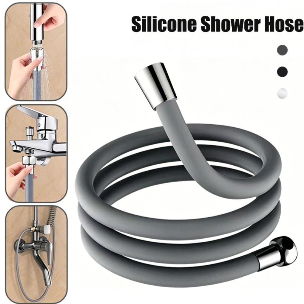 Replacement Handheld Shower Head Hose Explosion-proof Silicone Spray Water Pipe Flexible Anti Winding Shower Extension Tube