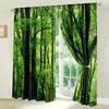 JIT 2pcs Lush Forest Printed Curtain Design for Privacy Polyester Window Decor for Living Room Bedroom Rod Pocket Curtains