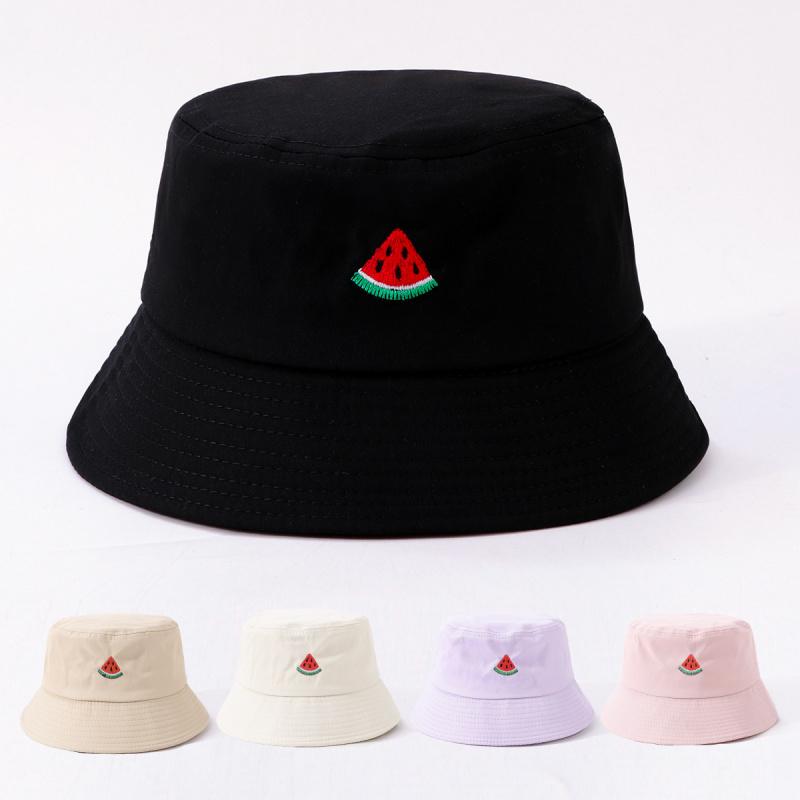 Watermelon Embroidery Fisherman's Hat Unisex Outdoor Sports Cap All-Season Style for Men And Women