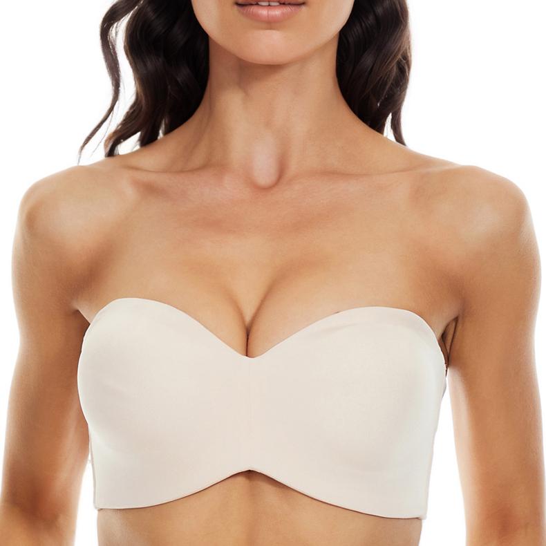 Strapless Bandeau Bras for Women  Non-Slip Unlined  Brassiere Invisible Lifting Lingerie Plus Size Support