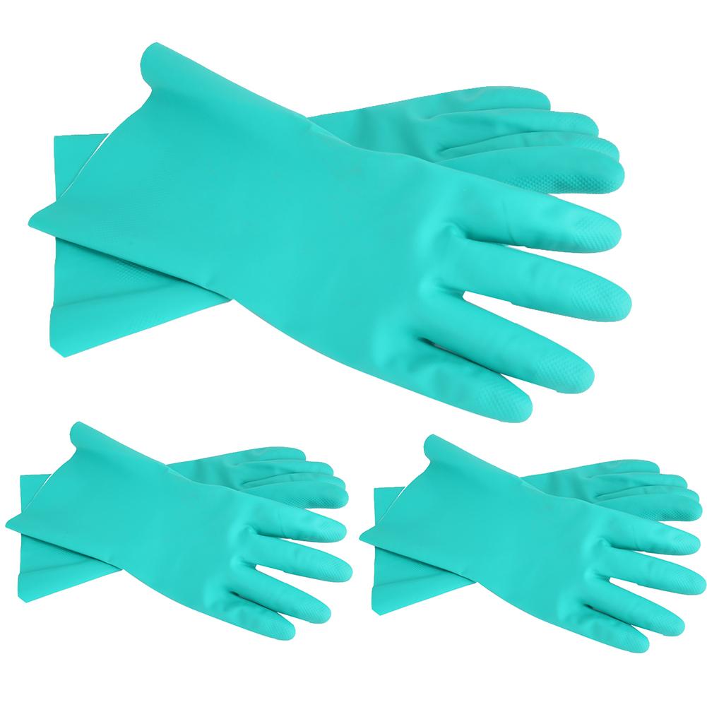 3 Pairs of Chemical Resistant Protective Safety Nitrile Rubber Work Gloves Industrial Hand ProtectorL