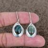 Labradorite Gemstone Handmade 925 Sterling Silver Jewelry Earring 1.58" KKG-646