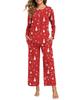 Women's Long Sleeve Pajama Set: 2-Piece with Pockets, Casual Homewear - Long Pants