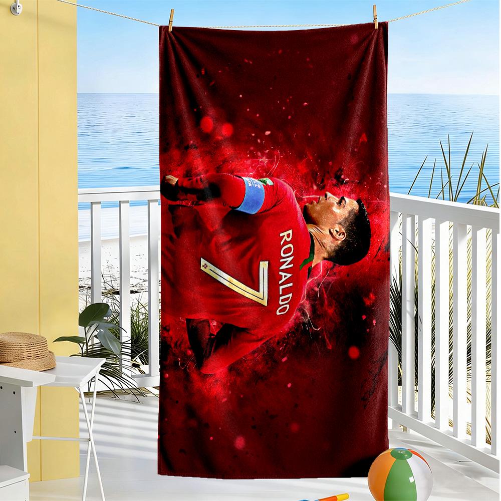 Ronaldo's Legacy Soccer Beach Towel Super Soft & Absorbent Comfortable Lightweight Suitable for Swimming, Gym, Camping, Yoga Vacation
