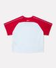 REEBOK Raglan Fresh Crop Short Sleeve Tee (W) - White:Red