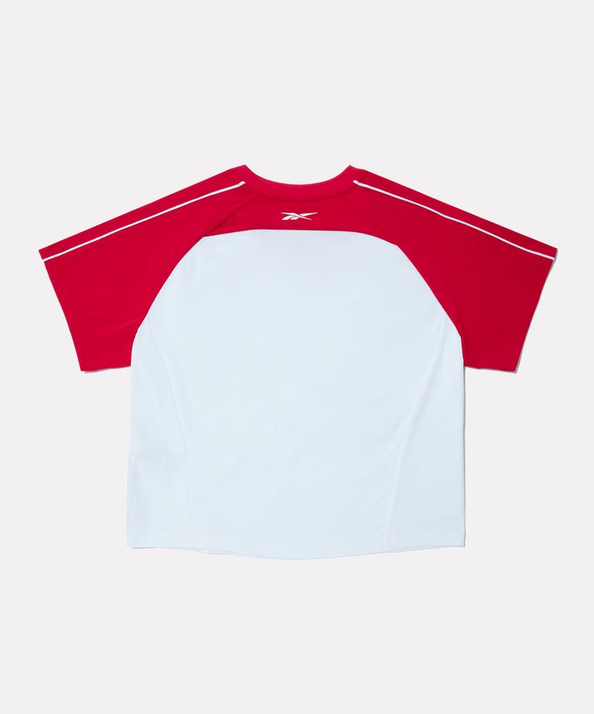 REEBOK Raglan Fresh Crop Short Sleeve Tee (W) - White:Red