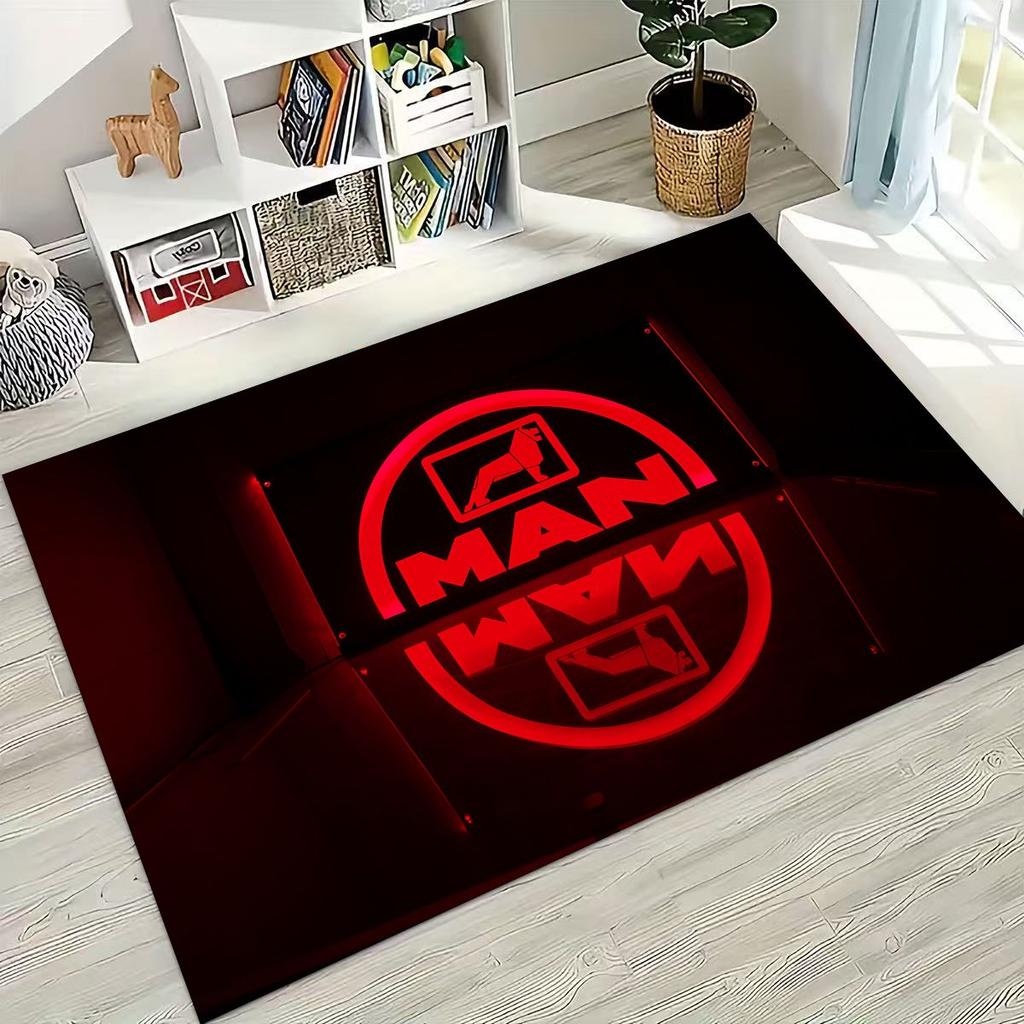 3D Man Truck Logo Motorcycle Carpet Rug for Bedroom Living Room Sofa Home Doormat Decor,Large Kids Play Non-slip Floor Mat