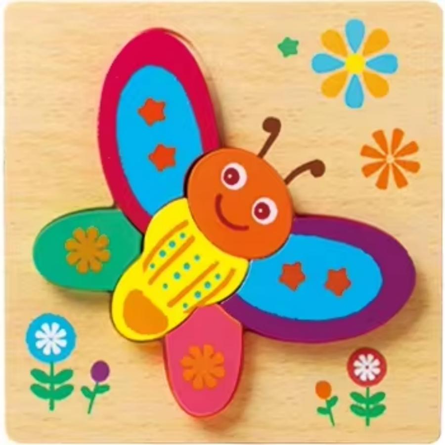 

Деревянный 3D-пазл Мультяшное животное Цифровая доска Пазл для раннего развития ребенка Игрушки для просвещения детей