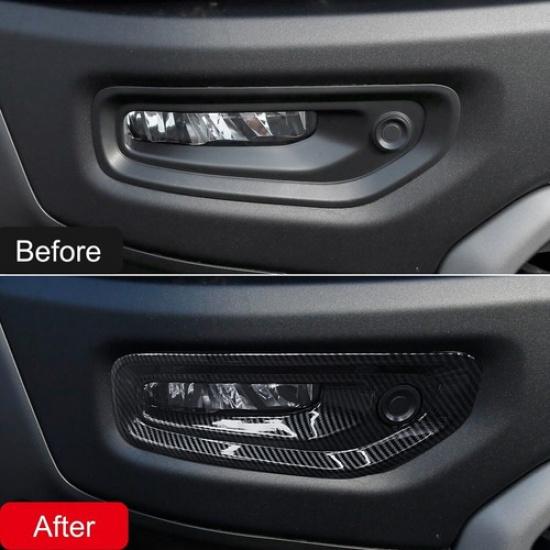 Carbon Fiber Black Front Fog Light Cover Trim For Dodge Ram 1500 TRX 2022-2023