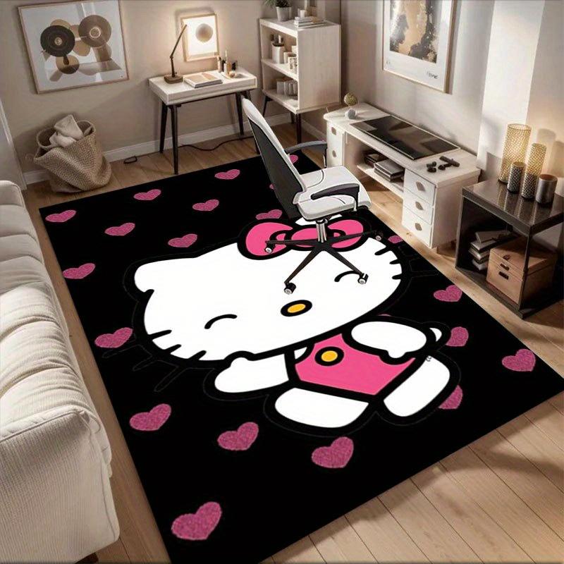 1pc Sanrio Hello Kitty Mermaid Printed Office Carpet Rectangle Rug Under The Table,Perfect Room Decor for Living Room, Bedroom, Kitchen, Non-slip Floo