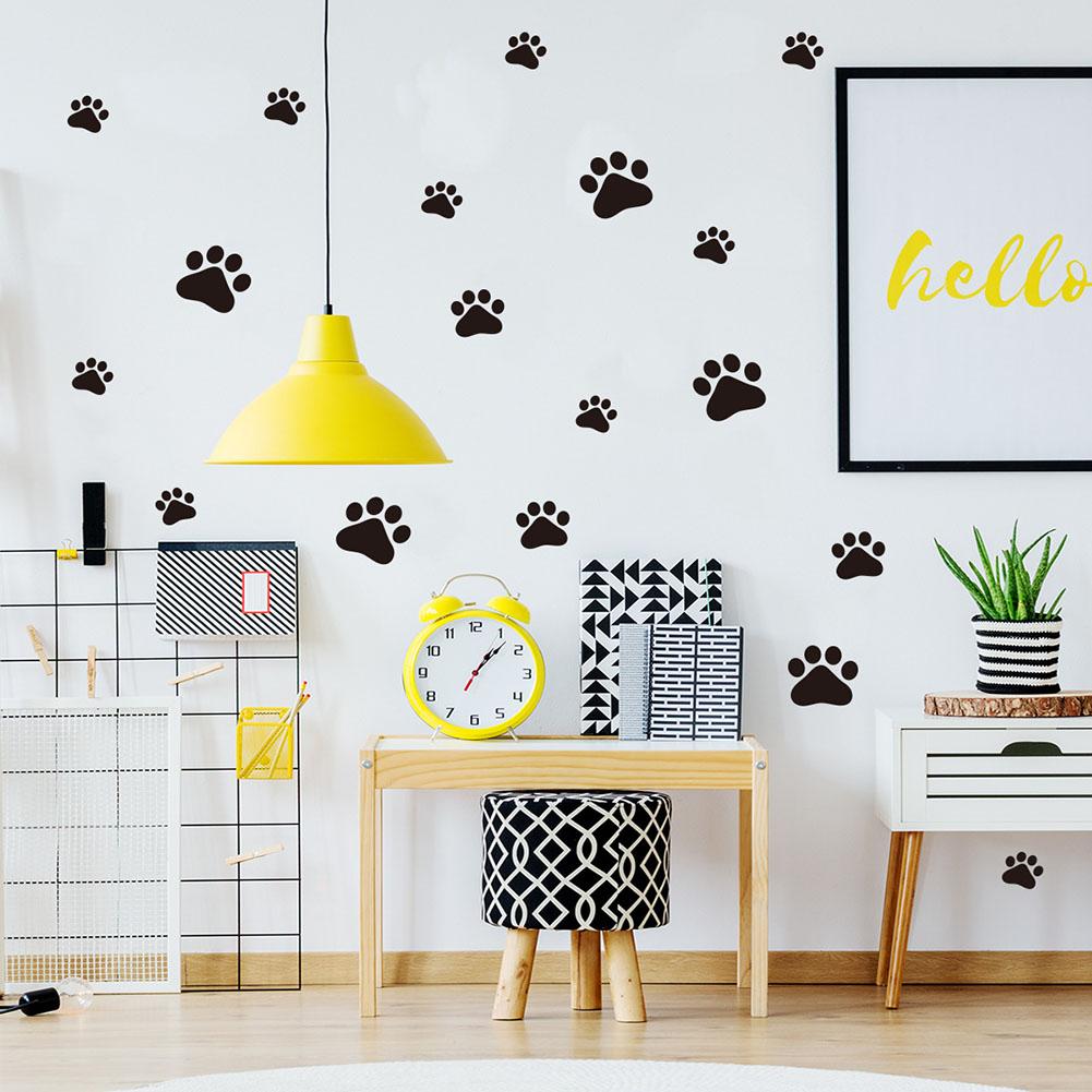 44pcs Dog and Cat Paw Print Wall Stickers for Home and Pet Spaces Vinyl Decals for Walls Furniture and Other Surfaces