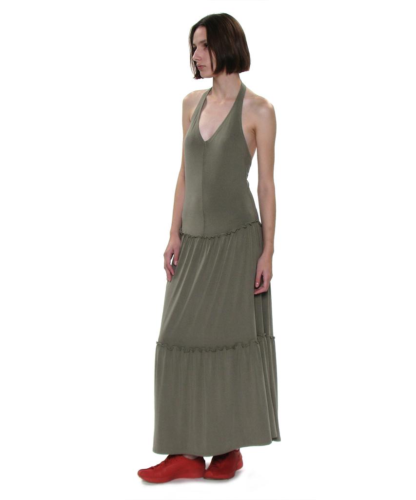 PARTIMENTO WOMEN Pwc Halterneck Tiered Shirring Dress_7 Colors