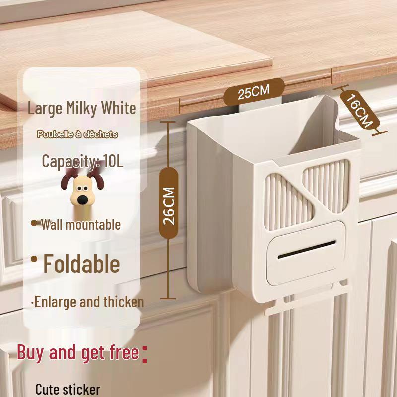 Foldable Kitchen Cabinet Door Hanging Trash Bin - Creative, Thickened Wastebasket for Easy Classification