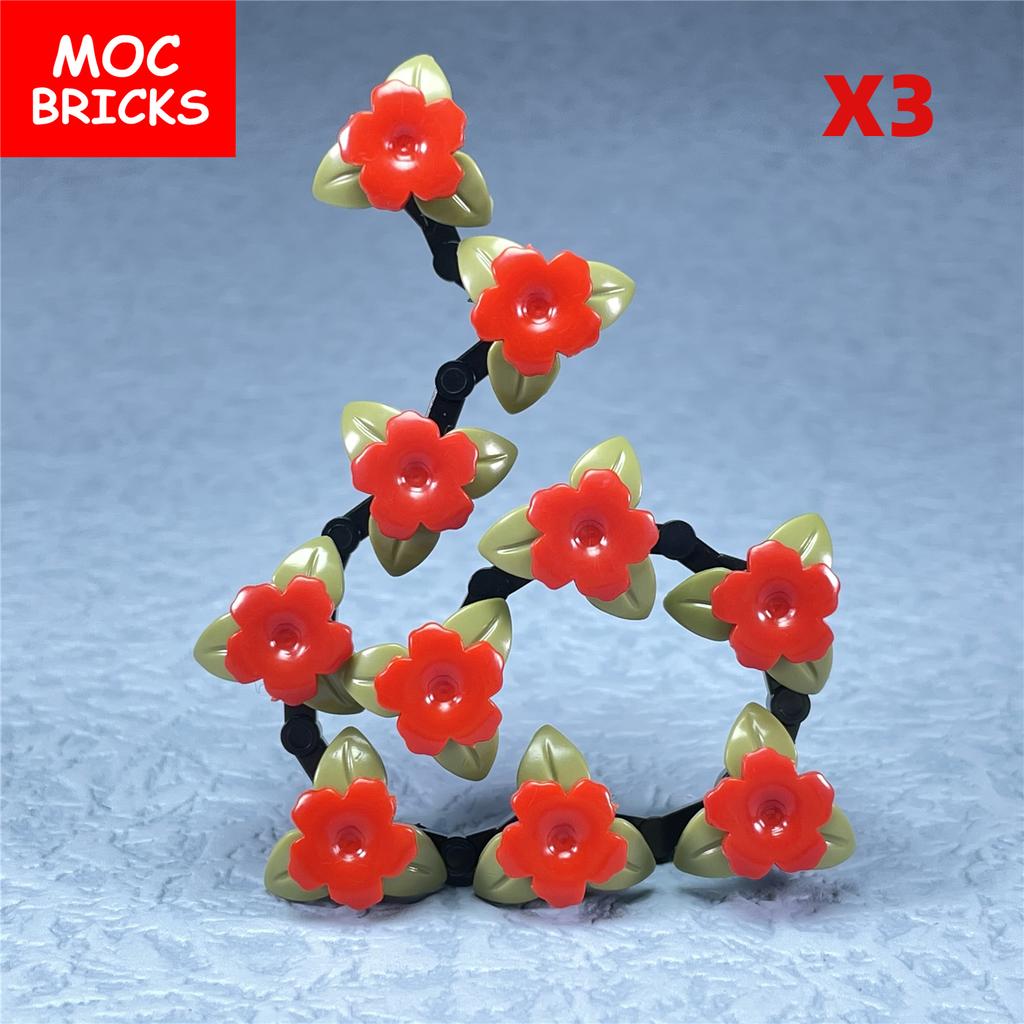 MOC Bricks Plant Stem Leaves Arm Mechanical 37695 30377 Wall Flower Building Blocks Action Educational Assembled Toys Kids Gifts