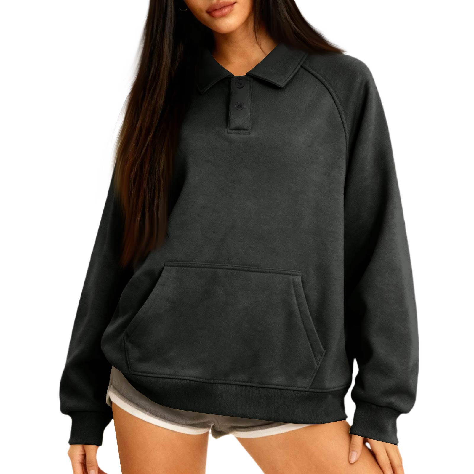 

Women s Button-Up Collar Tops Cotton Women s Casual Fashion Long Sleeve With Pocketed Pullover Top Blouse XL