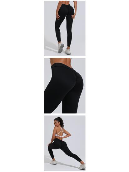 Women's 2025 High Waist V-Cut Yoga Pants - Hip Lift & Nude Feel Fitness Apparel