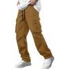 Men's Casual Cargo Pants Drawstring Multi-Pocket Tactical Trousers Outdoor Hiking Jogging Sports Pants
