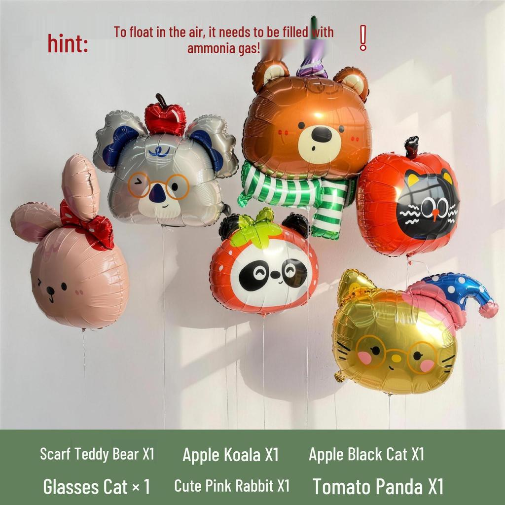 Cute Cartoon Animal Foil Balloons for Baby's First Birthday or Children's Festival Decorations