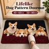 Absorbent Dog Pattern Floor Mat Diatomite Bath Mat Creative Optical Illusion Doormat  Entryway