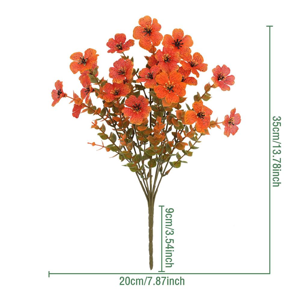 5 Bundles Plastic Fake Fall Artificial Flowers UV Resistant Fake Plastic Flowers Faux Plastic Flowers for Home Party Outdoor