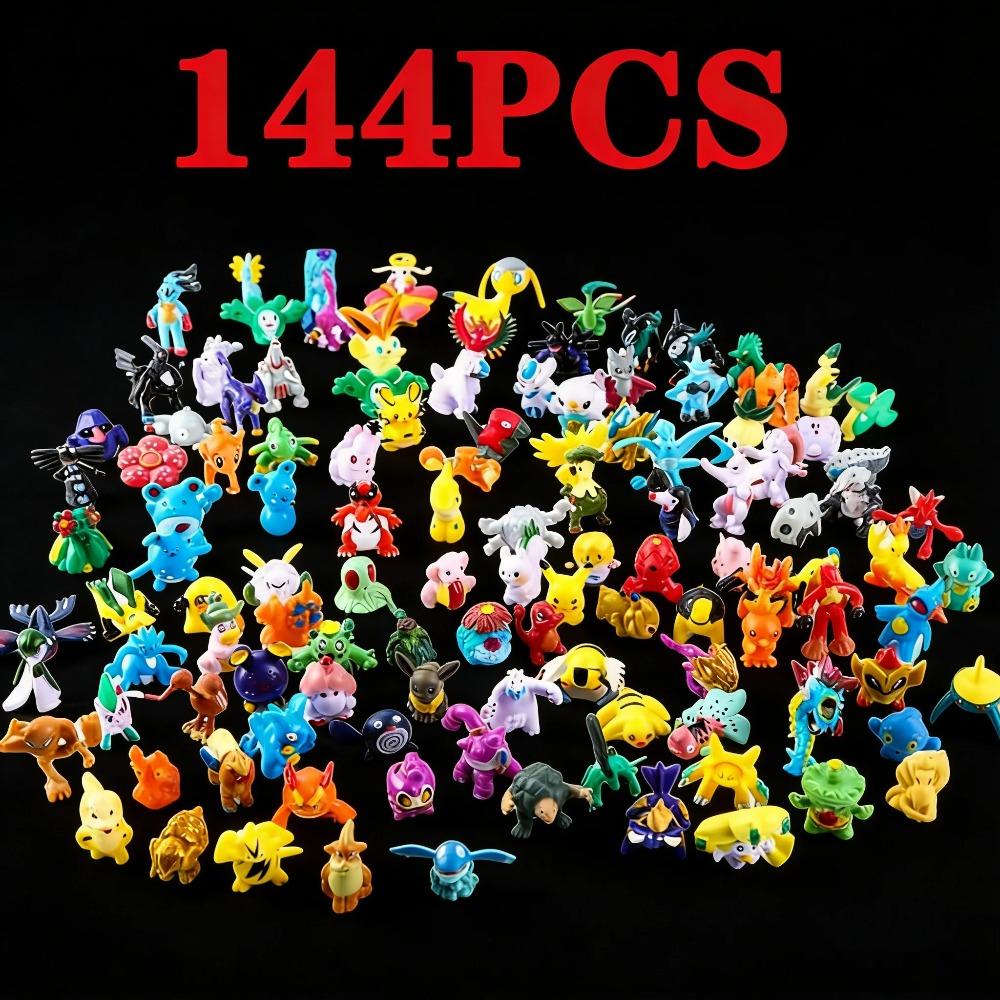 144pcs Pikachu Action Figure Toys Mini Figures Model Toy Pikachu Anime Doll Birthday Christmas Gifts Figurines Twisted Models
