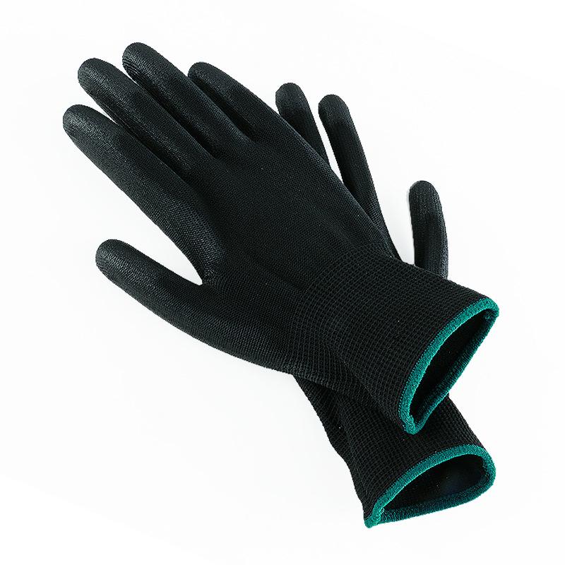 

Black PU Coated Anti-Static Protective Gloves for Electronics