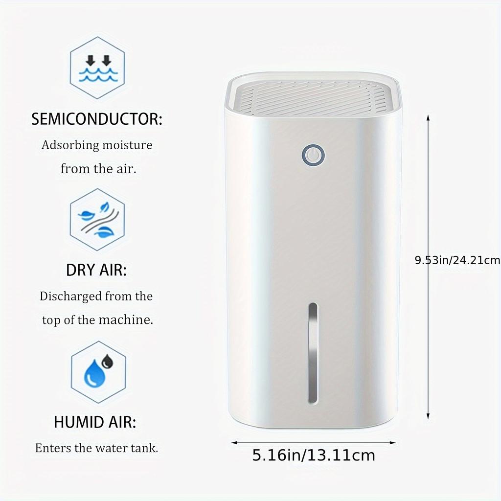 850ml Luftentfeuchter mit Basis-Luftfilter Ft Tragbarer Kleiner Luftentfeuchter Auto-Aus-Schutz Feuchtigkeitskontrolle für Zuhause Büro