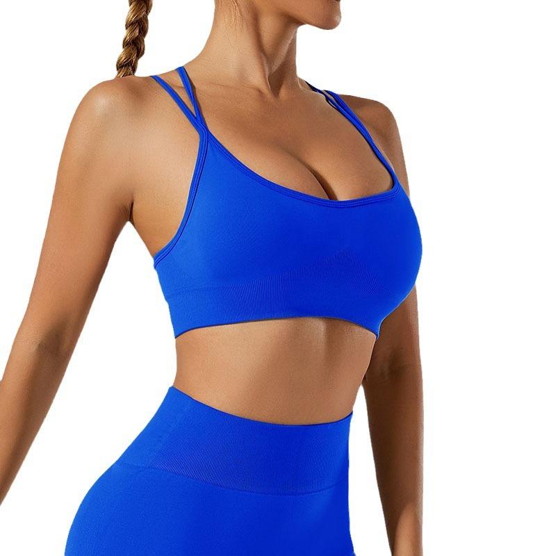 New Seamless Gathering Sports Bra, High Waist And Hip Lifting Yoga Pants, Running And Fitness Clothes, Sports Yoga Set For Women