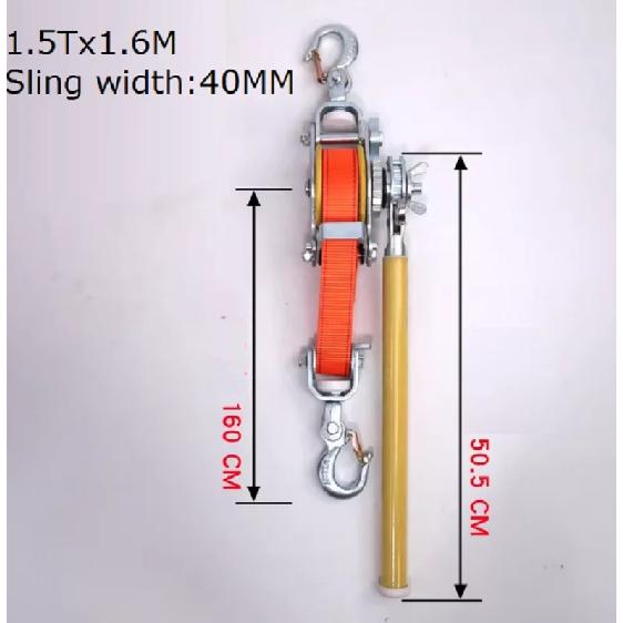 1T-2T Japanese style ratchet cable puller hand steel wire rope winch puller pulling wire grip Industrial grade webbing sling.