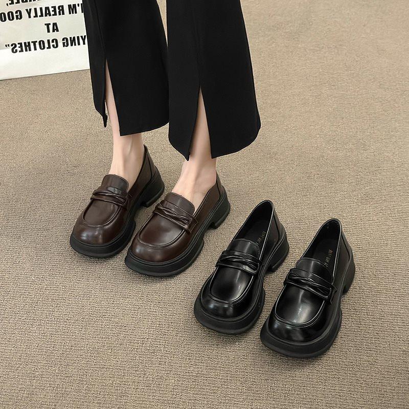 Casual 2025 student platform small leather shoes women's versatile new loafer single shoes fashion spring Doudou shoes British style