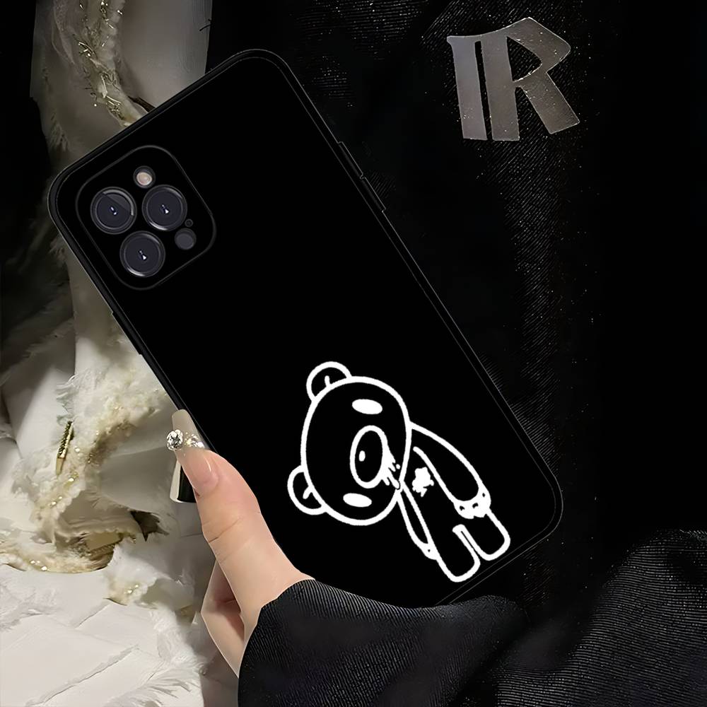 G-Gloomy-Bear-Cute Phone Case for iPhone 16 Pro Max 15 17 Plus 14 13 12 Mini 11 Black Cover