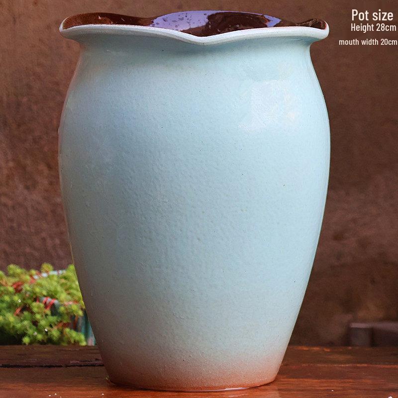 Coarse Ceramic Succulent Pot with Orchid Design – Old Tree Jade Pendant Style