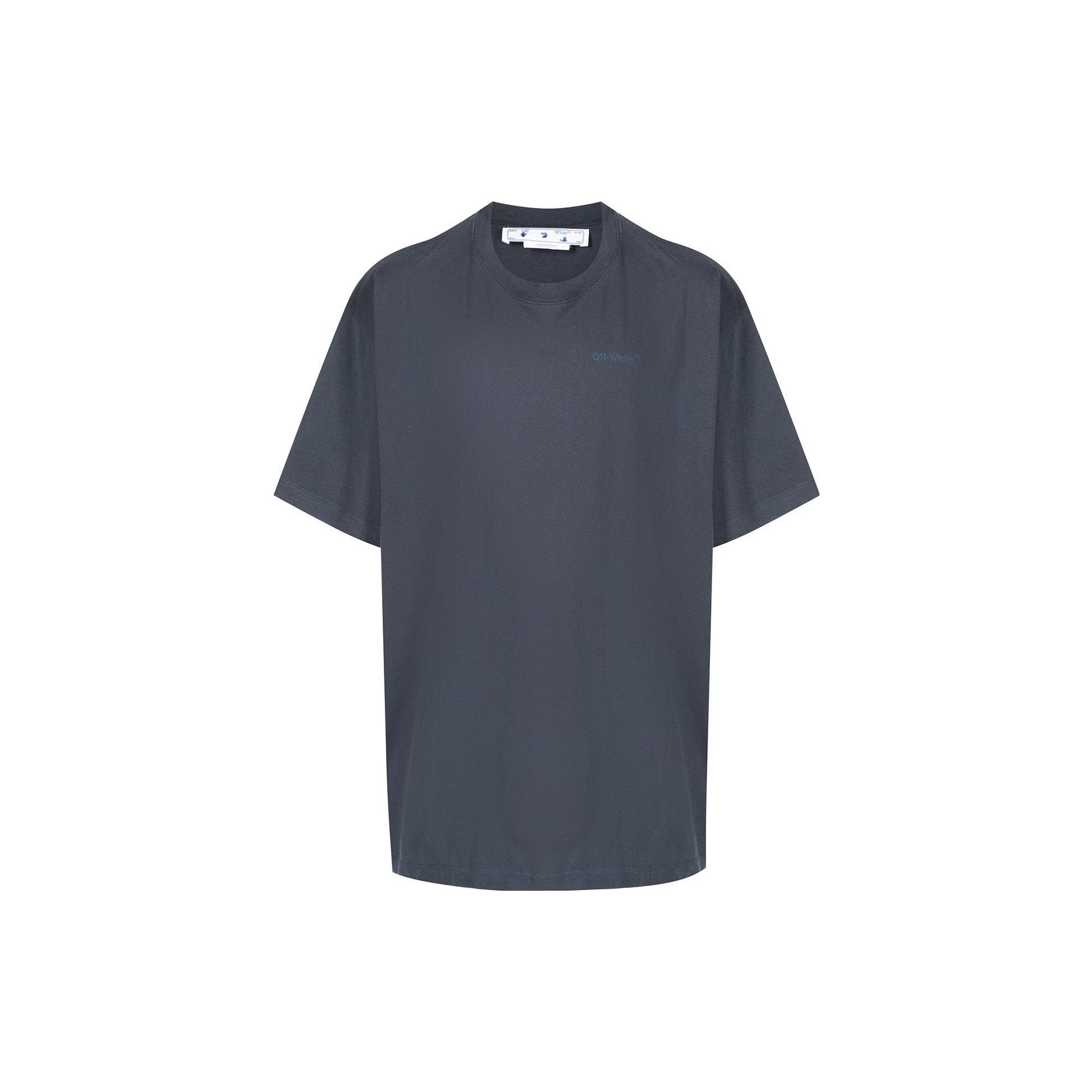 

OFF-WHITE Футболка большого размера с резиновыми диагоналями, черная мужская уличная одежда OMAA038S22JER0024646