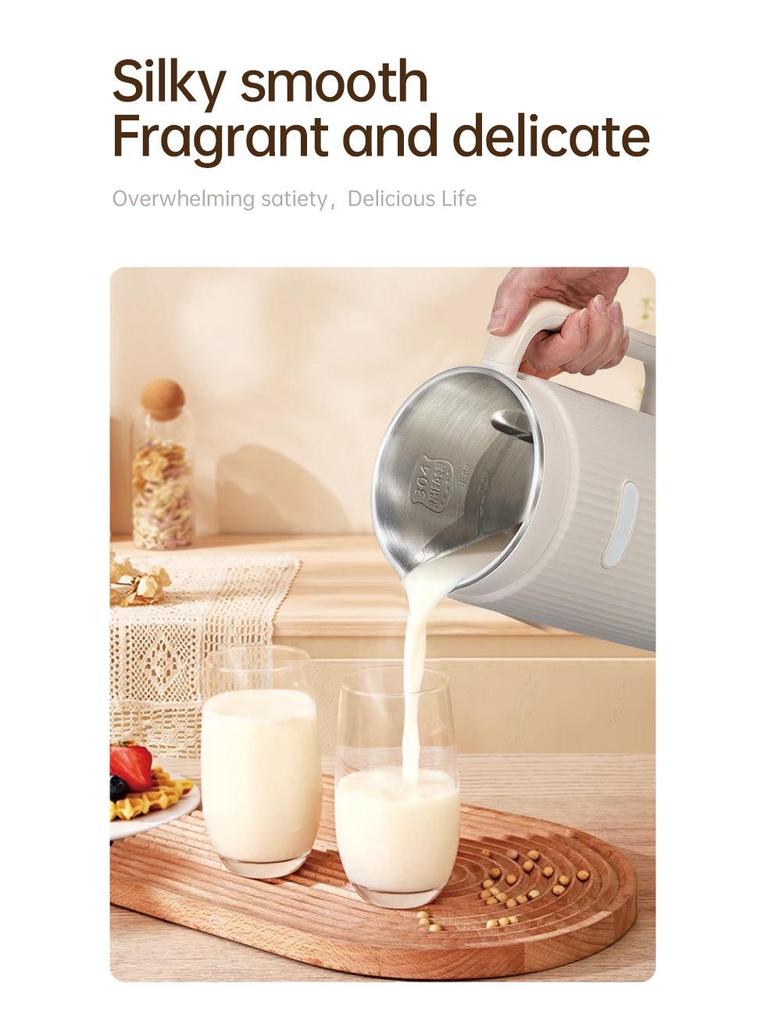 110V-220V Mini Soy Milk Maker - Automatic, Filter-Free, Wall-Breaking Machine for 3-4 People
