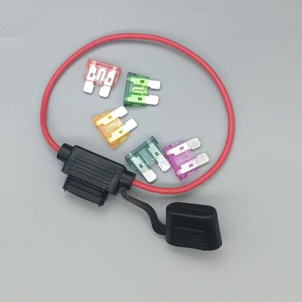 Car Blade Fuse Holder 12V 30A Wire In Line Adapter Cut Off Switch Socket Damp-Proof Anti-Splash Cover Auto Accessories Fuse Holders1