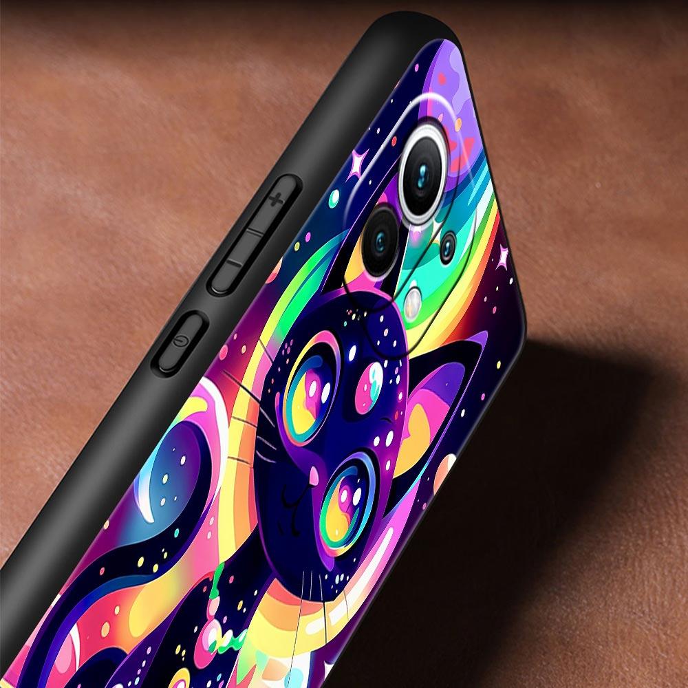 Colorful Cat Design Phone Case Cover for Xiaomi Mi 17 15 14 13 12 11 Ultra 15T 14T 13T 12T 11T Pro Lite 5G Soft TPU Shell Fundas