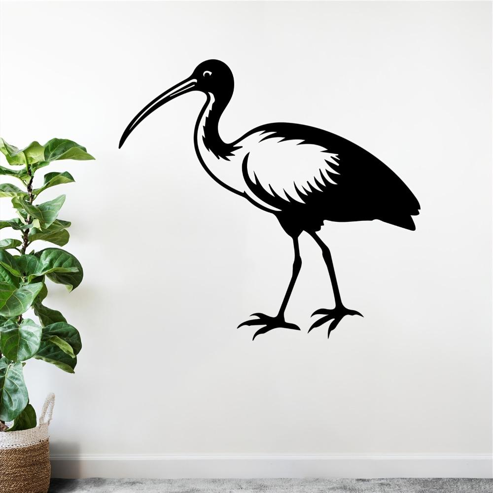 1pc Ibis Metal Wall Art, Graceful Bird Statue Mural for Easter Thanksgiving, Weatherproof Iron Decor for Patio Garden Fence, Charming Outdoor Ornament