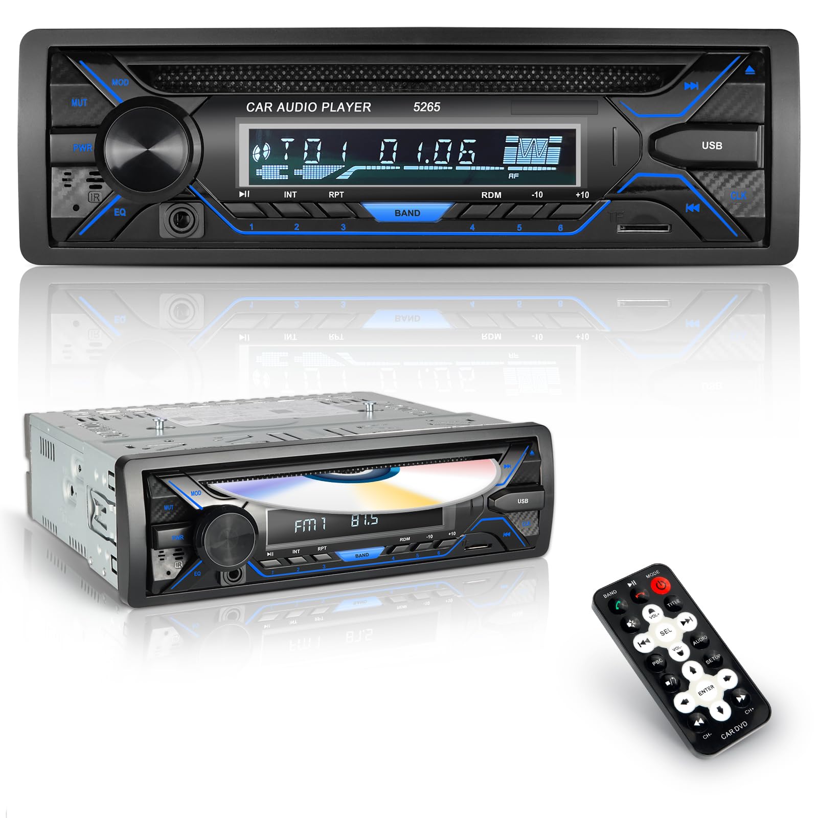 

1Din Автомагнитола Медиа CD-плеер Bluetooth Авто AUX USB MicroSD Радио FM AM 1DCD1